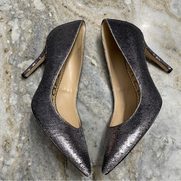 Sam Edelman Women's Hazel Pointy Toe Metallic Sequin Pumps Shoes Size 8 - Picture 3 of 11